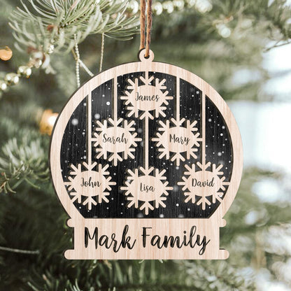 Snow Family Custom Member Names Personalizedwitch Personalized Layered Wood Christmas Ornament