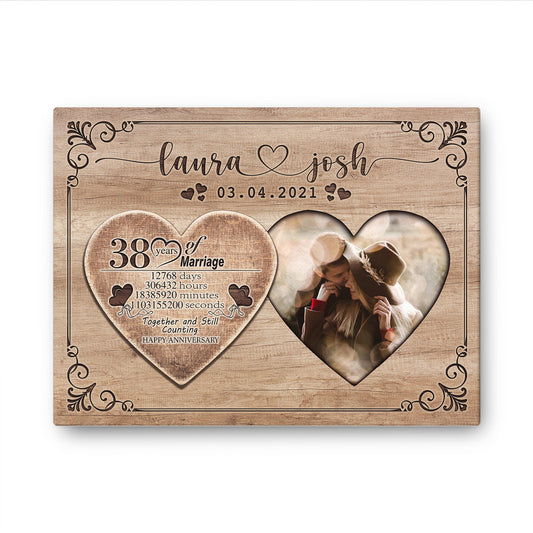 Happy 38th Anniversary First Year Of Marriage Anniversary Canvas