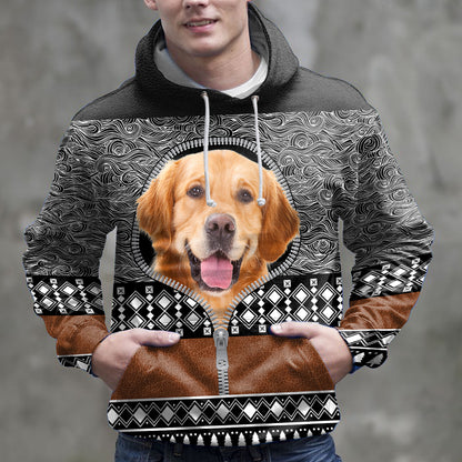 Amazing Golden Retriever HZ120922 unisex womens & mens, couples matching, friends, funny family sublimation 3D hoodie christmas holiday gifts (plus size available)