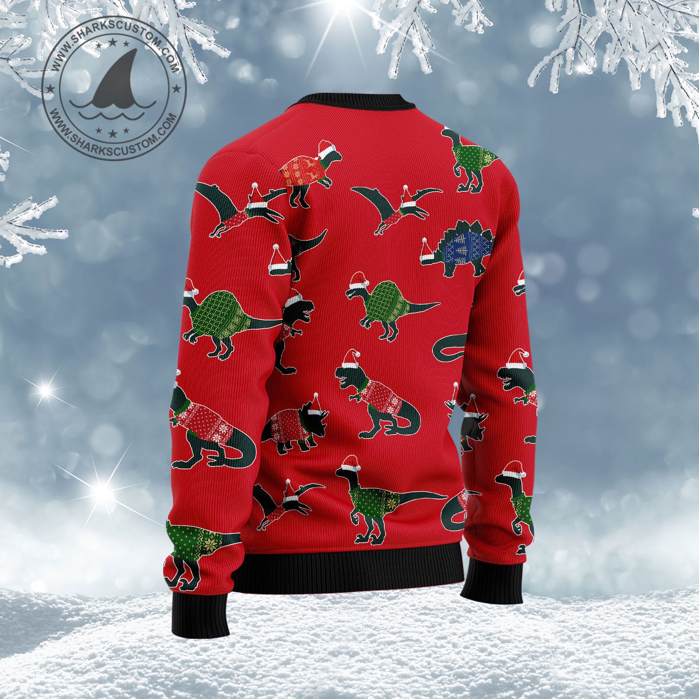 Amazing Dinosaur Christmas HZ120804 Ugly Christmas Sweater