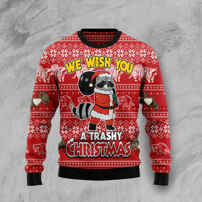 Raccoon We Wish You A Trashy Christmas HT100810 Ugly Christmas Sweater