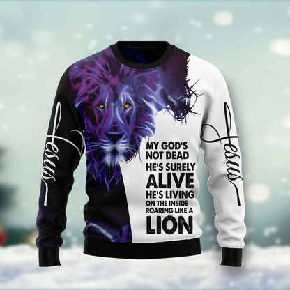 Christian Lion HT271107 unisex womens & mens, couples matching, friends, funny family ugly christmas holiday sweater gifts (plus size available)