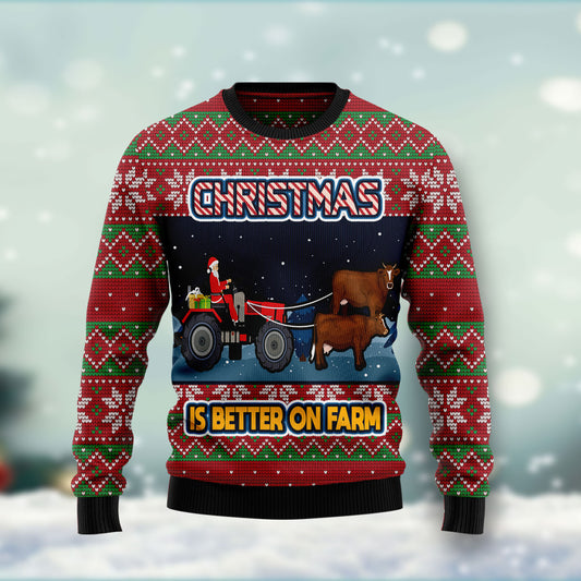 Christmas Is Better On Farm HT041101 Ugly Christmas Sweater