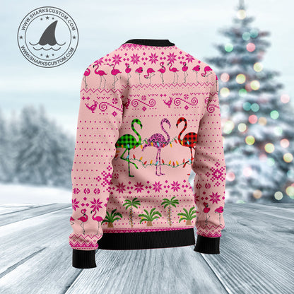 Flamingo Merry Flocking Christmas HZ112502 unisex womens & mens, couples matching, friends, funny family ugly christmas holiday sweater gifts (plus size available)