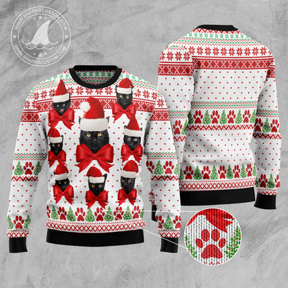 Black Cat Ball D2610 Ugly Christmas Sweater