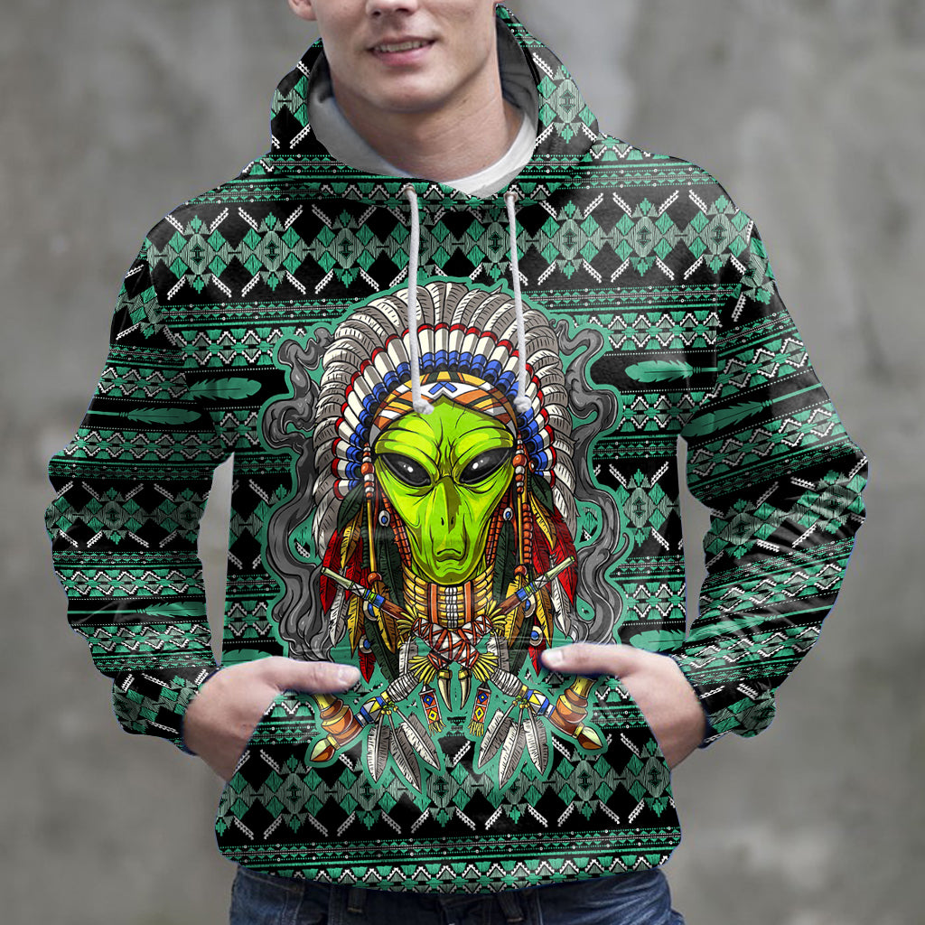 Native American Alien Chief HZ112418 Unisex womens & mens, couples matching, friends, funny family sublimation 3D hoodie christmas holiday gifts (plus size available)