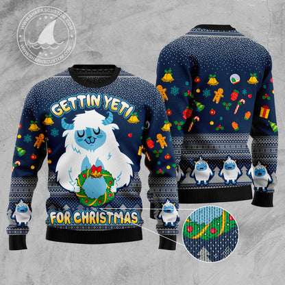 Gettin' Yeti for Christmas HT100707 Ugly Christmas Sweater unisex womens & mens, couples matching, friends, funny family ugly christmas holiday sweater gifts (plus size available)