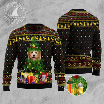 Goldendoodle Pine D2610 Ugly Christmas Sweater