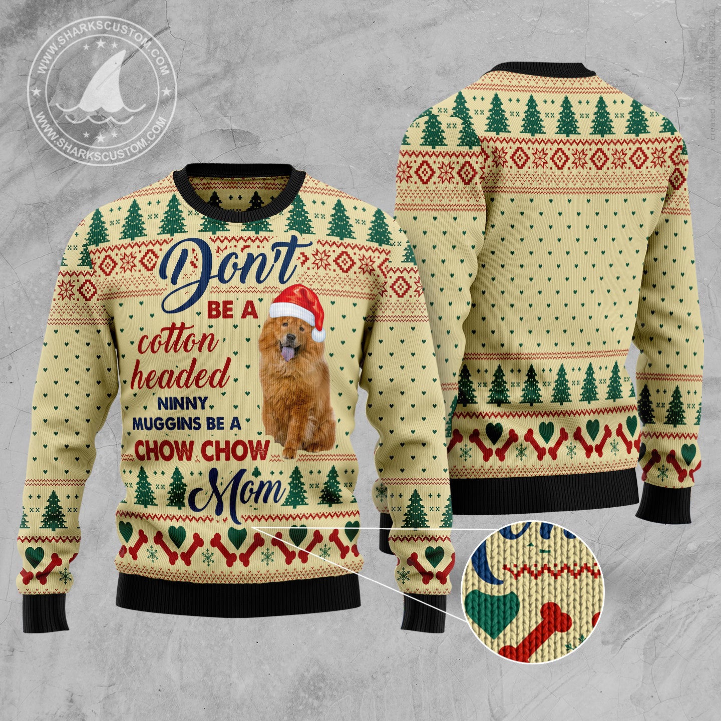 Chow Chow Mom D2610 Ugly Christmas Sweater