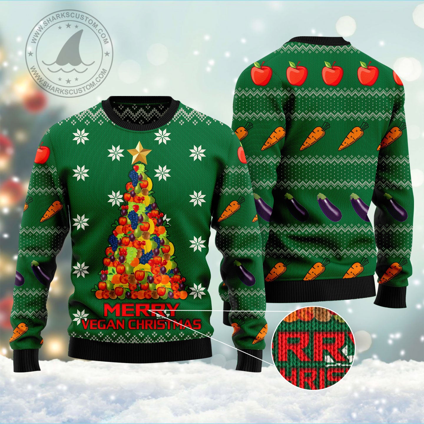 Merry Vegan Christmas HT101310 Ugly Christmas Sweater