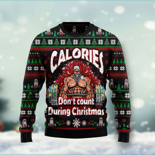 Calories Dont Count During Christmas HT011202 unisex womens & mens, couples matching, friends, funny family ugly christmas holiday sweater gifts (plus size available)