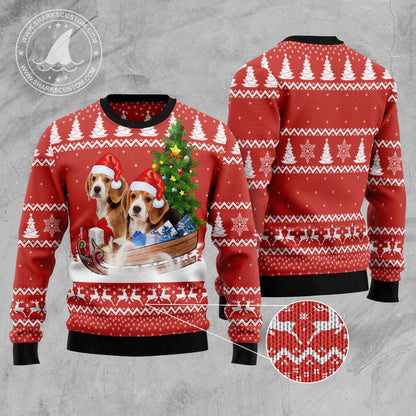 Beagle Dashing Ugly Christmas Sweater