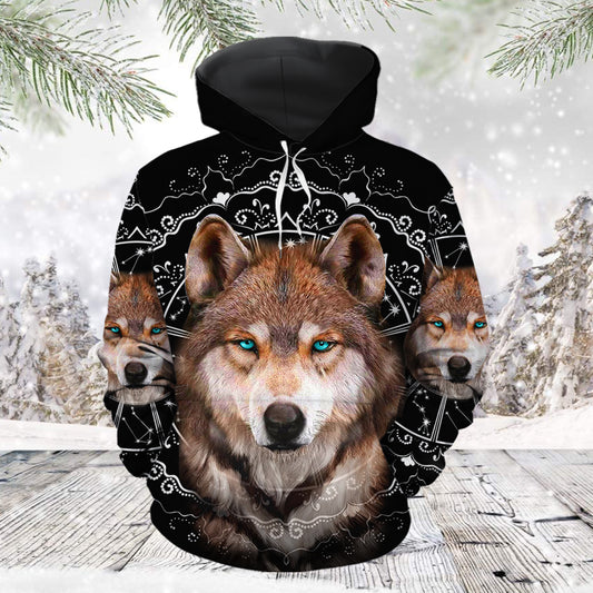 Awesome Wolf TG51216 - All Over Print Unisex Hoodie unisex womens & mens, couples matching, friends, wolf lover, funny family hoodie gifts (plus size available)