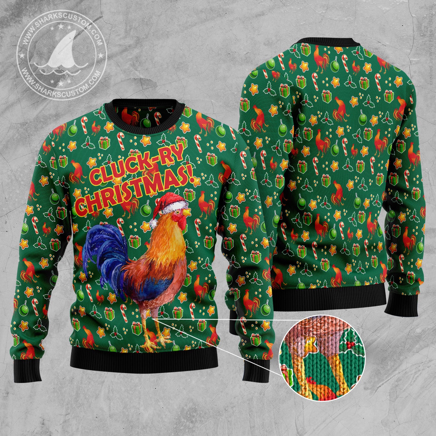 Cluck-ry Christmas Ugly Christmas Sweater