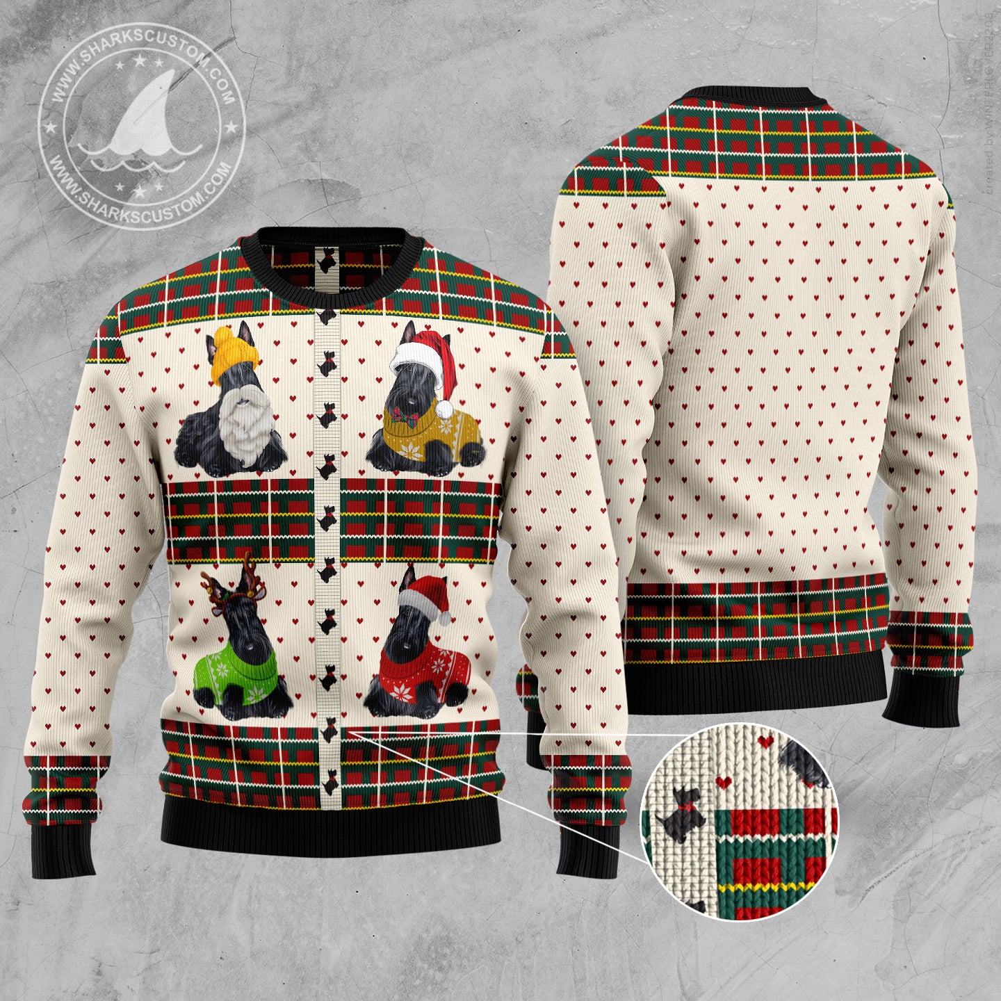 Scottish Terriers Xmas D1410 Ugly Christmas Sweater