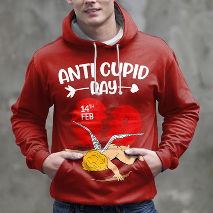 Funny Anti Valentine Anti Cupid Day HZ121108 unisex womens & mens, couples matching, friends, funny family sublimation 3D hoodie christmas holiday gifts (plus size available)