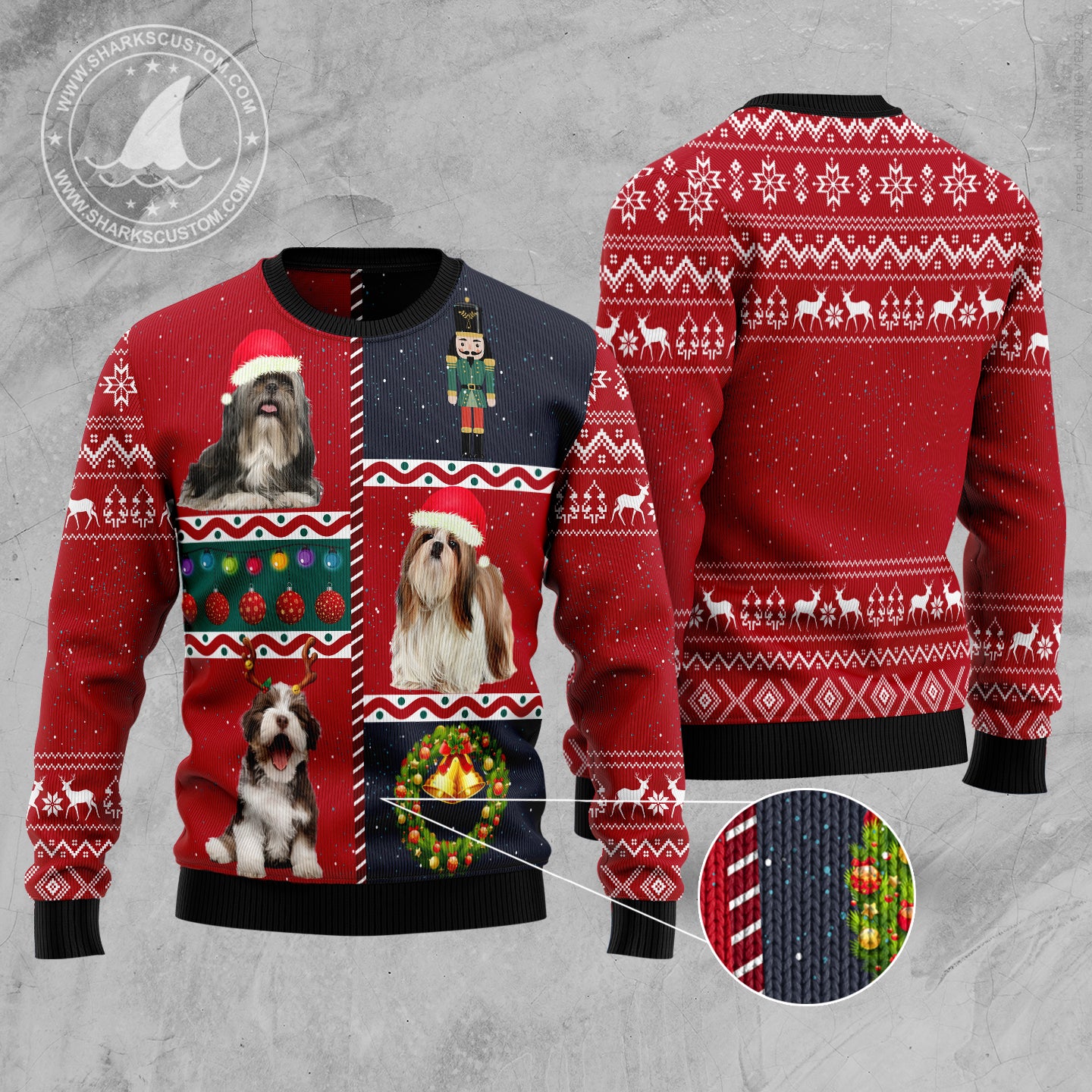 Shih Tzu Vintage D2610 Ugly Christmas Sweater