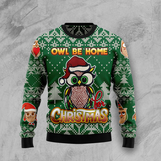 Owl Be Home For Christmas HT100812 Ugly Christmas Sweater