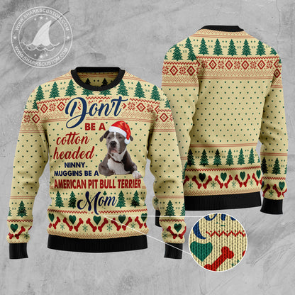 American Pit Bull Terrier Mom D2610 Ugly Christmas Sweater