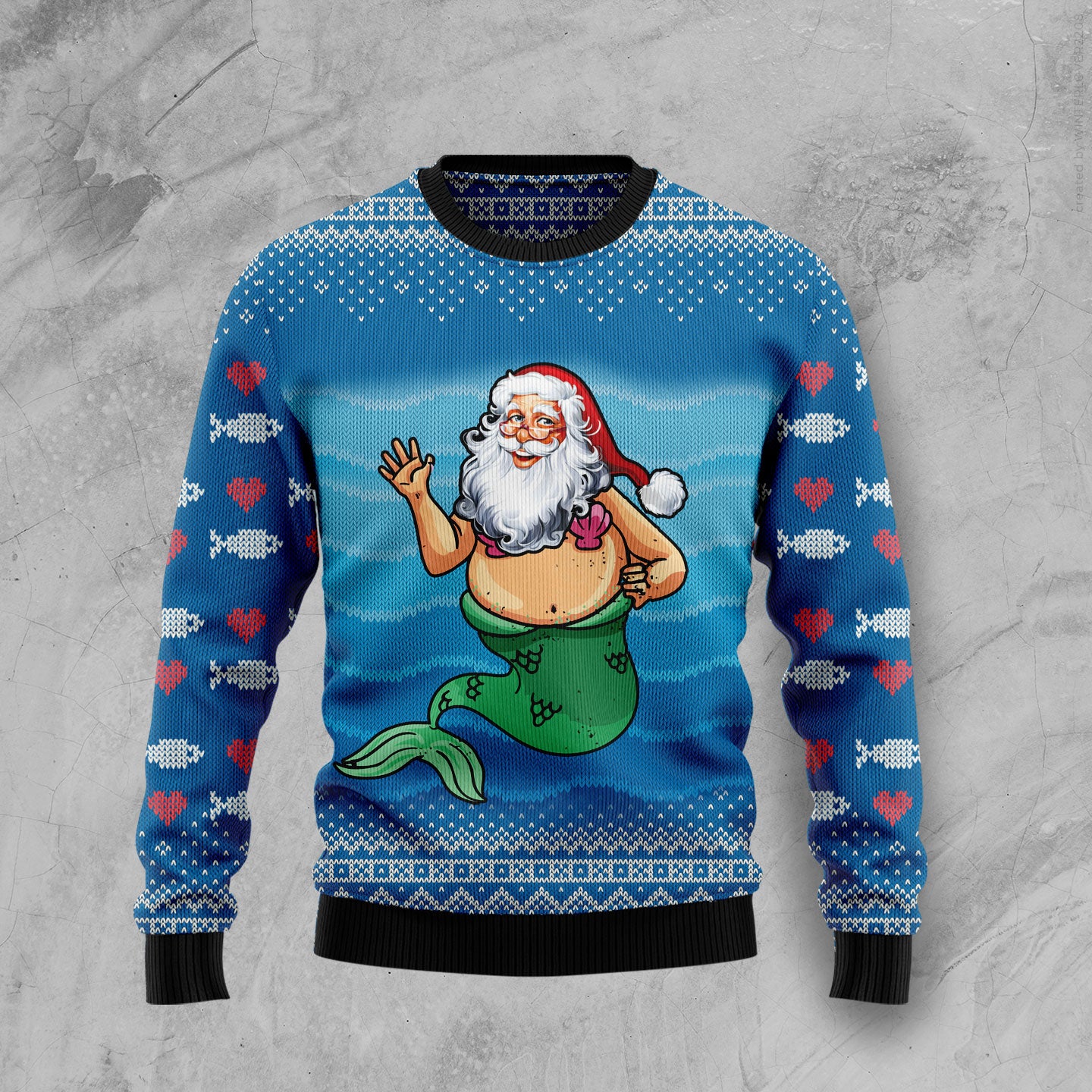 Satan Claus Mermaid HT100508 Ugly Christmas Sweater