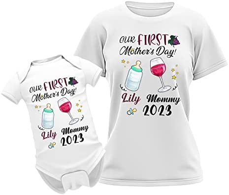 Our 1st Mother's Day Wine & Milk Matching Outfit