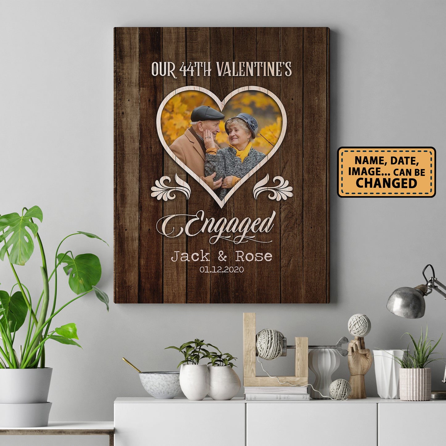 Our 44th Valentine’s Day Engaged Custom Image Anniversary Canvas