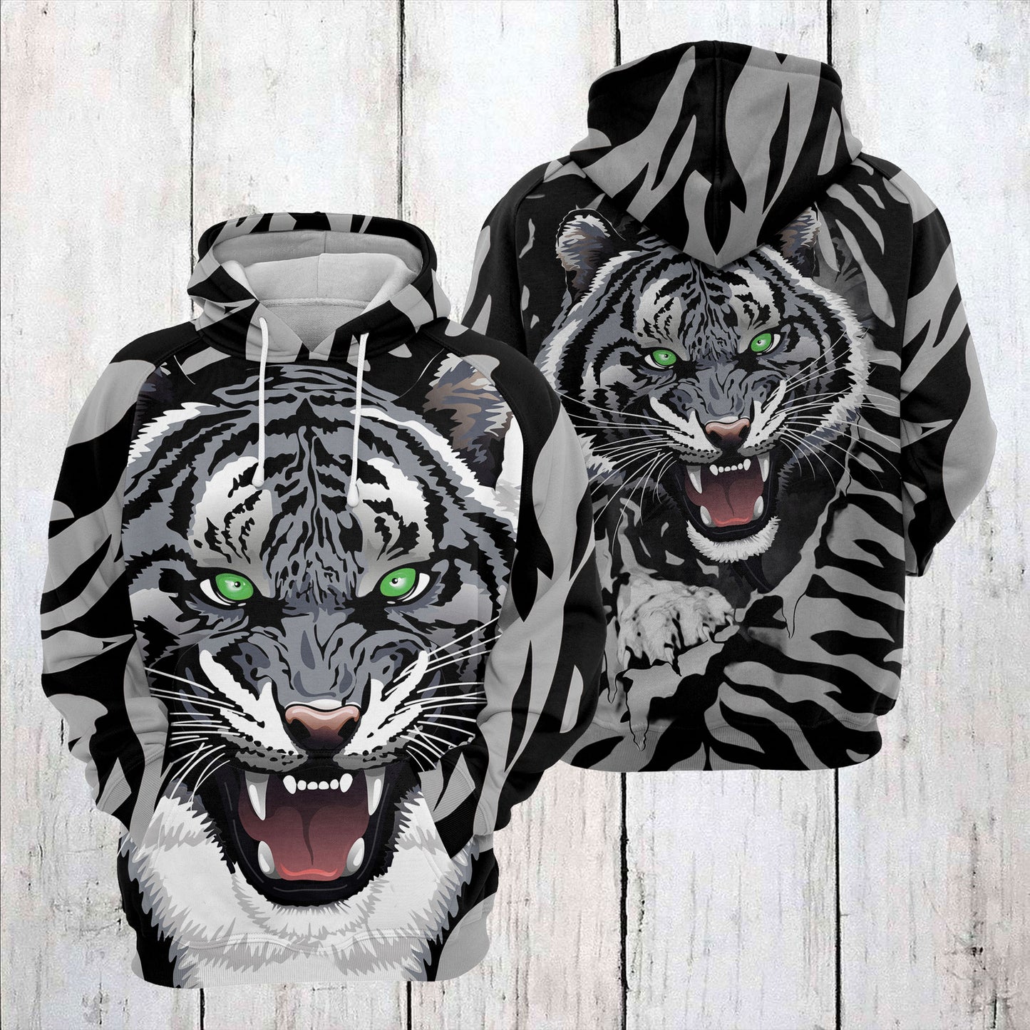 White Tiger Scratch TY1712 unisex womens & mens, couples matching, friends, funny family sublimation 3D hoodie christmas holiday gifts (plus size available)