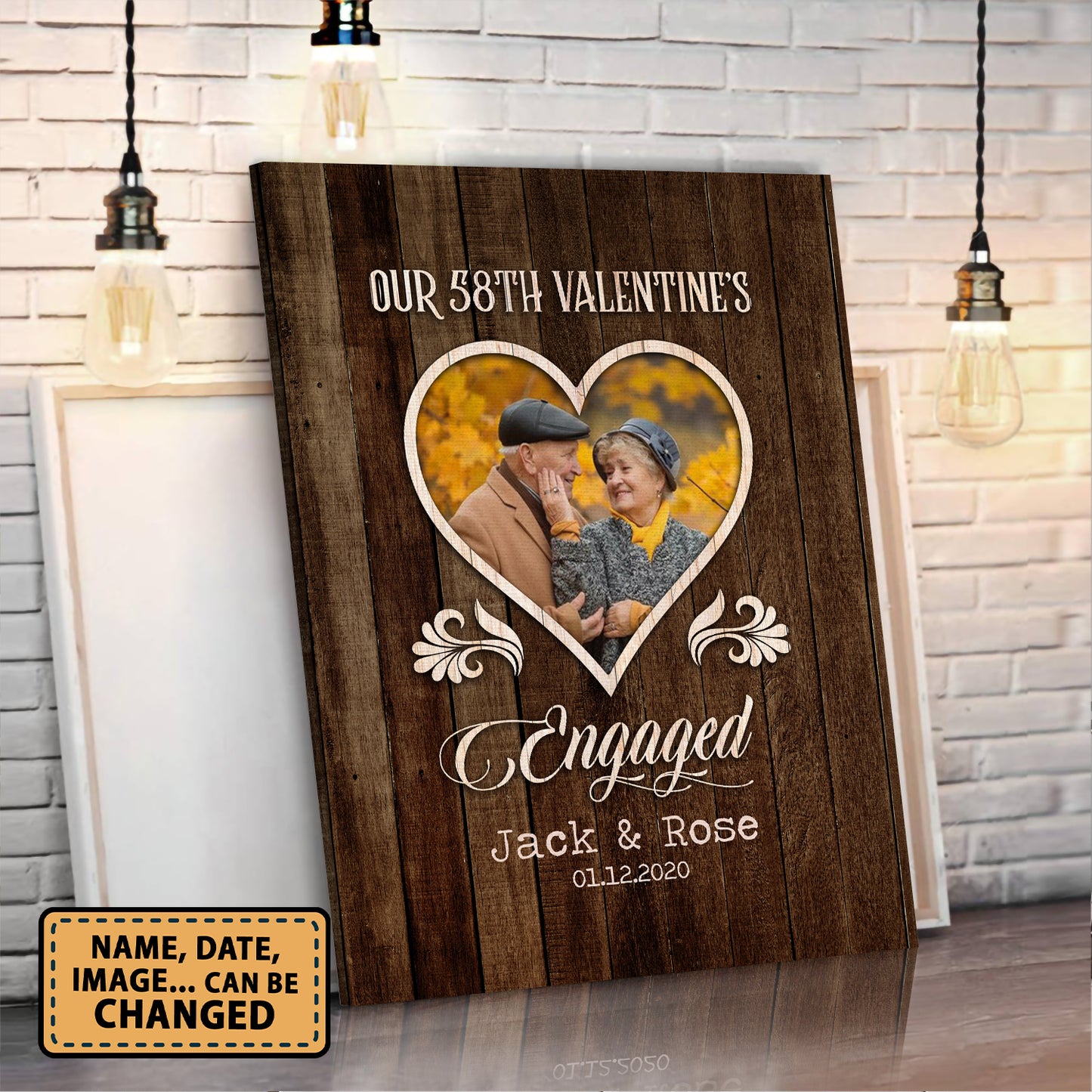 Our 58th Valentine’s Day Engaged Custom Image Anniversary Canvas