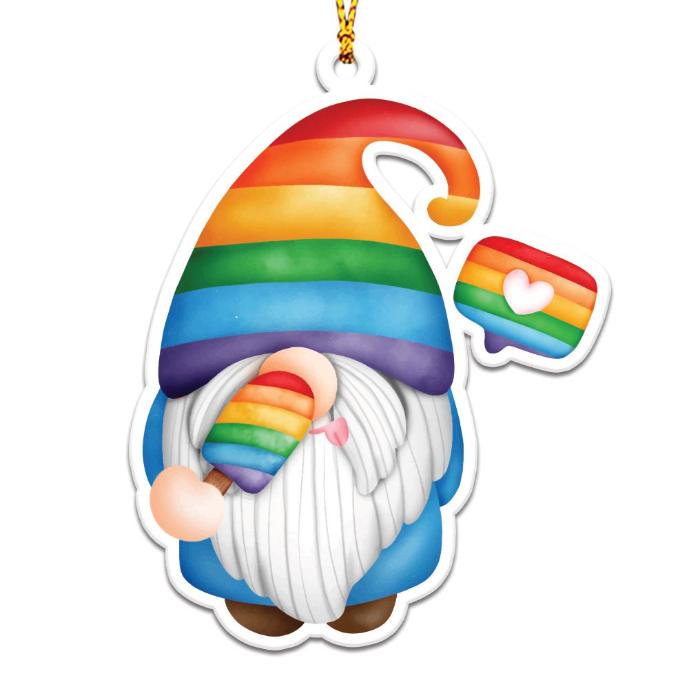 LGBT Pride Adorable Gnomes Personalizedwitch Christmas Ornaments Set