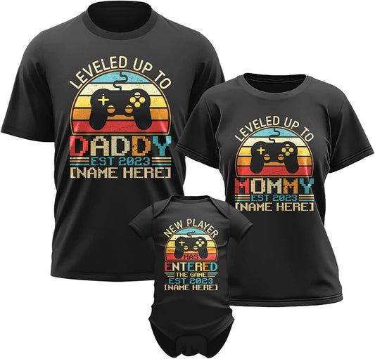 Game New Parents And Baby Matching Family Shirts Set