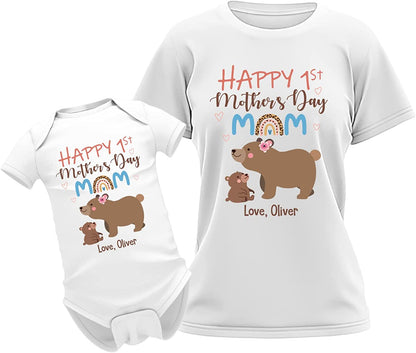 Happy First Mother's Day Bear Boho Matching Outfit