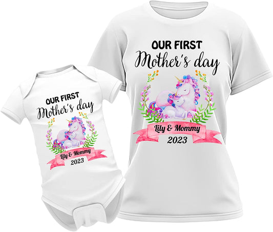 Our First Mother's Day Unicorn Matching Outfit