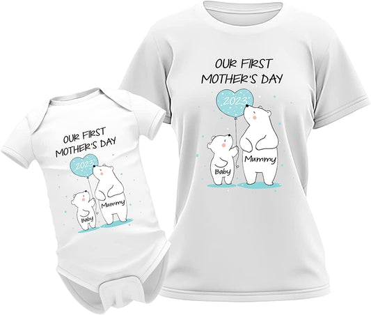 Our First Mother's Day Polar Bear Matching Outfit