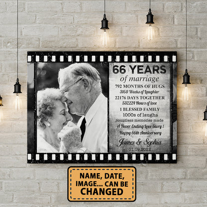 66 Years Of Marriage Film Custom Image Anniversary Canvas