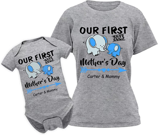 Our First Mother's Day Elephant Matching Outfit