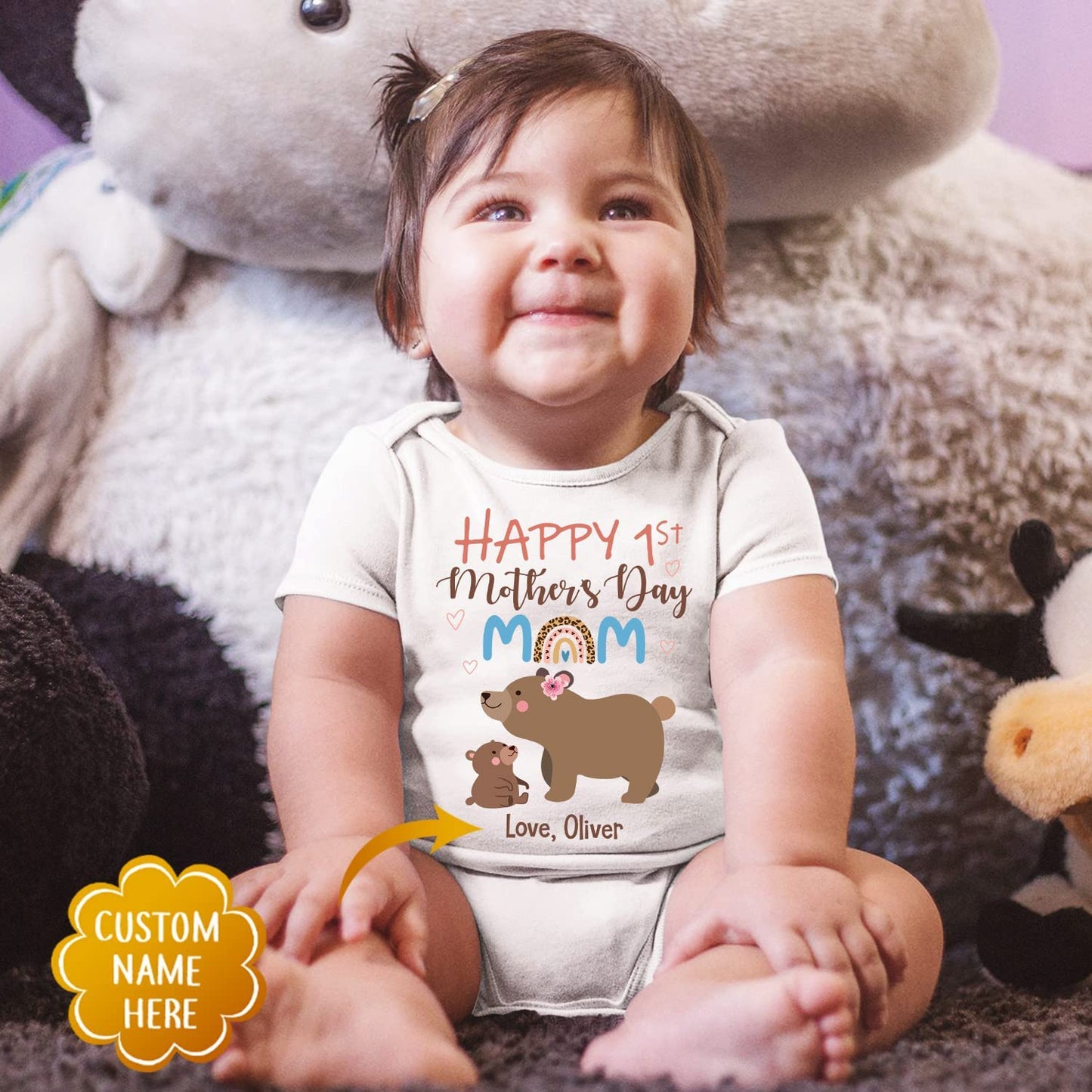 Happy First Mother's Day Bear Boho Matching Outfit