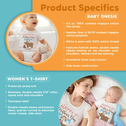Happy First Mother's Day Bear Boho Matching Outfit