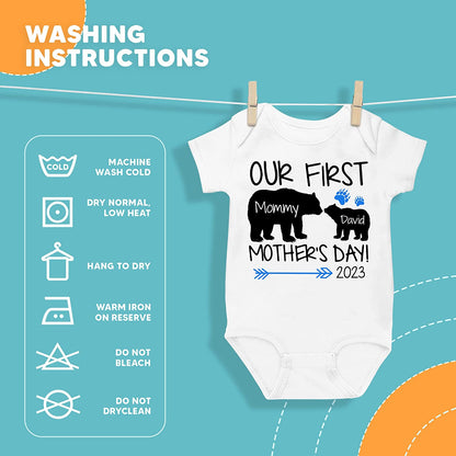 Our 1st Mother's Day Whale Bear Elephant Animal Matching Outfit