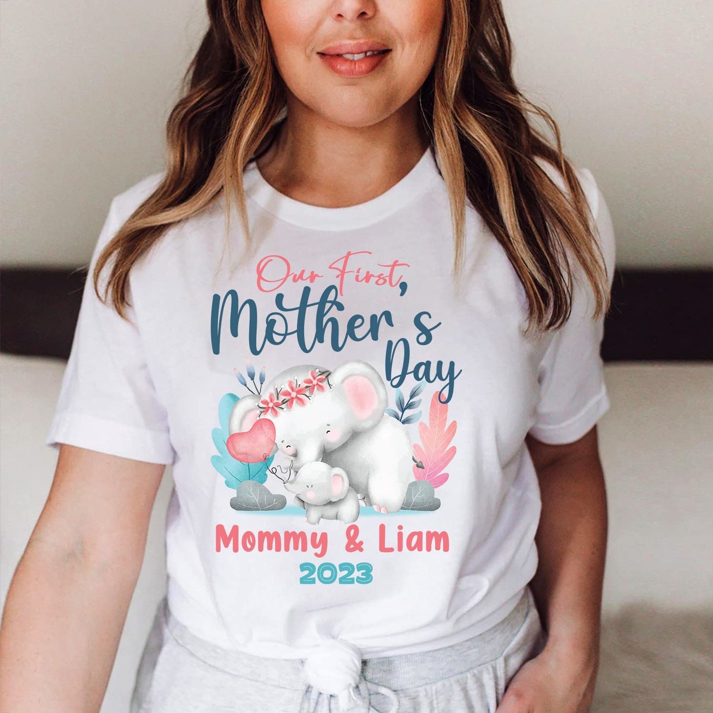 Our First Mother's Day Elephant Boho Matching Outfit