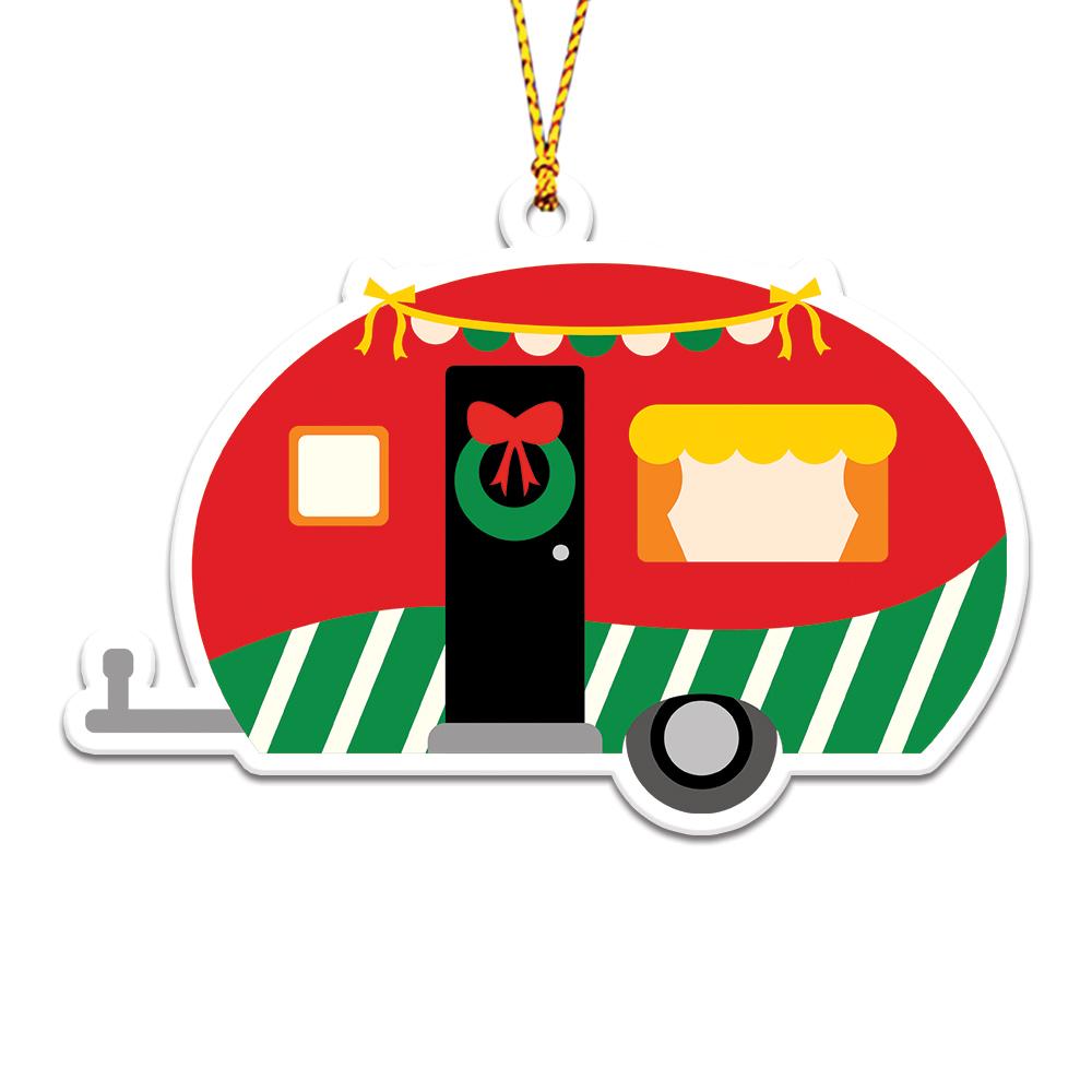 Chrismtas Happy Camper Personalizedwitch Christmas Ornaments Set