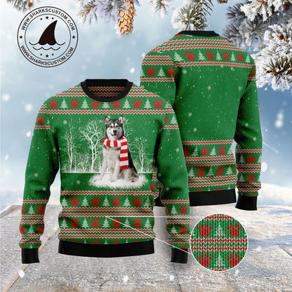 Alaskan Malamute Winter Tree G51125 Ugly Christmas Sweater