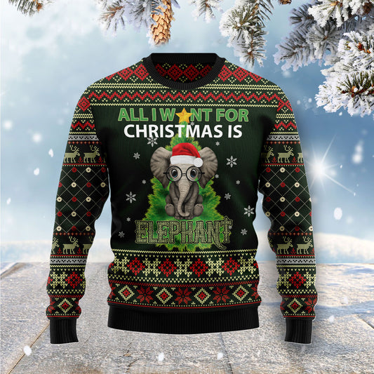 All I Want For Christmas Is Elephant G5116 Ugly Christmas Sweater
