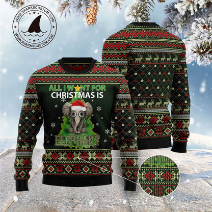 All I Want For Christmas Is Elephant G5116 Ugly Christmas Sweater
