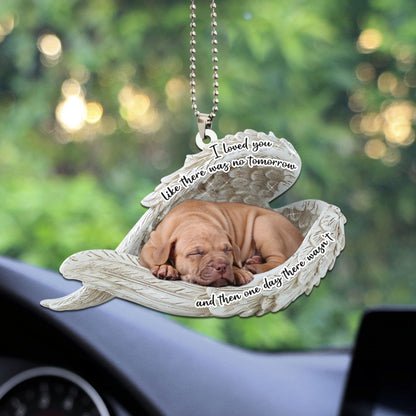 American Pitbull Terrier Sleeping Angel Personalizedwitch Flat Car Ornament