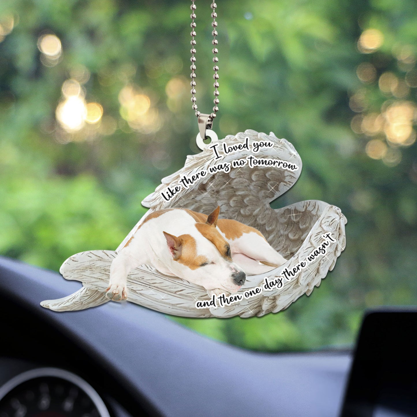 American Staffordshire Terrier Sleeping Angel Personalizedwitch Flat Car Ornament