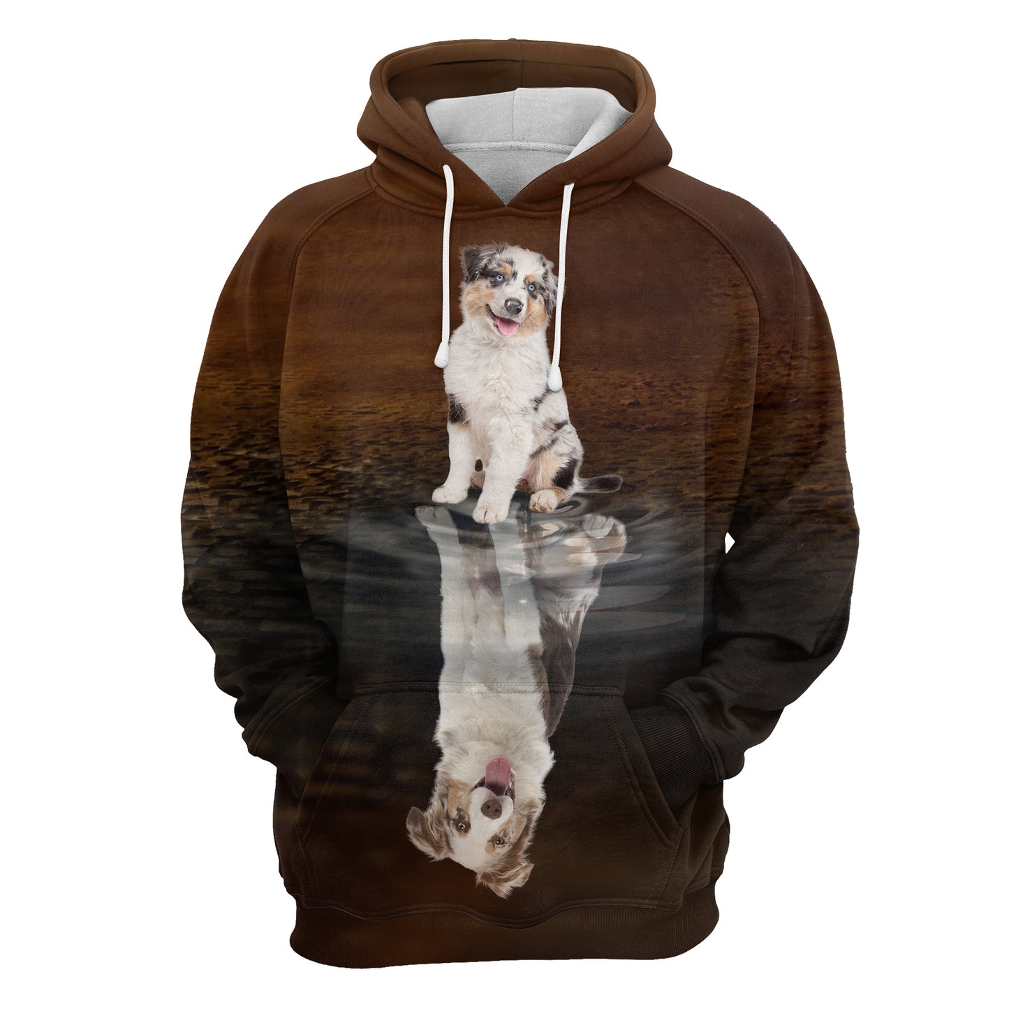 Cute Australian Shepherd Reflection H22417 - All Over Print Unisex Hoodie