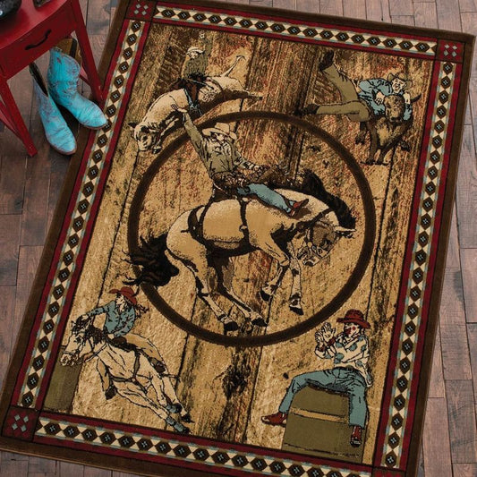 Awesome Western Rodeo Rectangle Rug