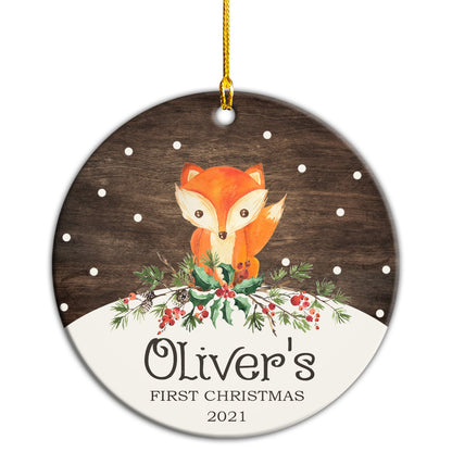Baby Fox's 1st Christmas Personalizedwitch Personalized Christmas Ornament