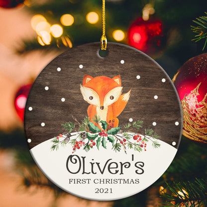 Baby Fox's 1st Christmas Personalizedwitch Personalized Christmas Ornament
