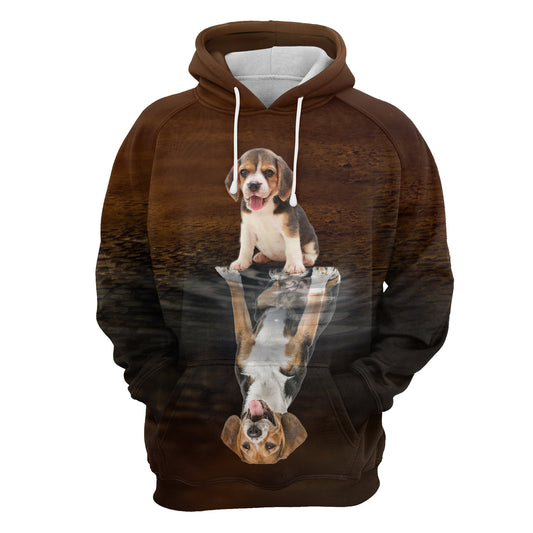 Cute Beagle Reflection H22417 - All Over Print Unisex Hoodie